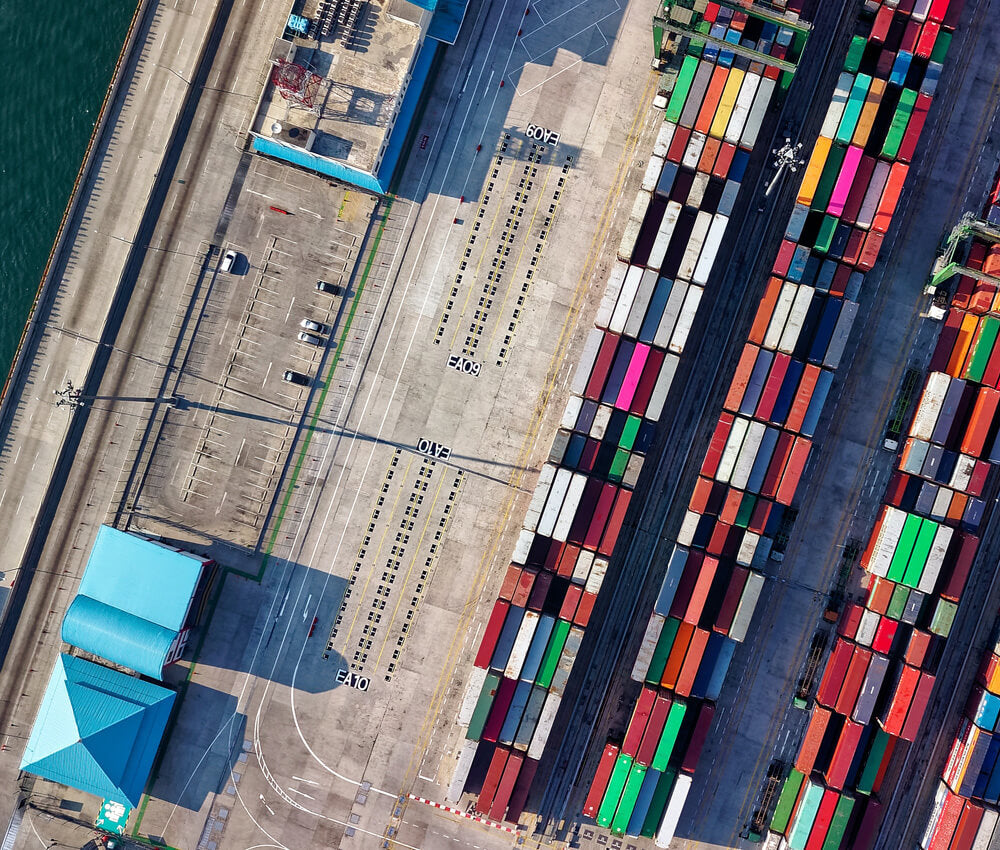 dock with containers