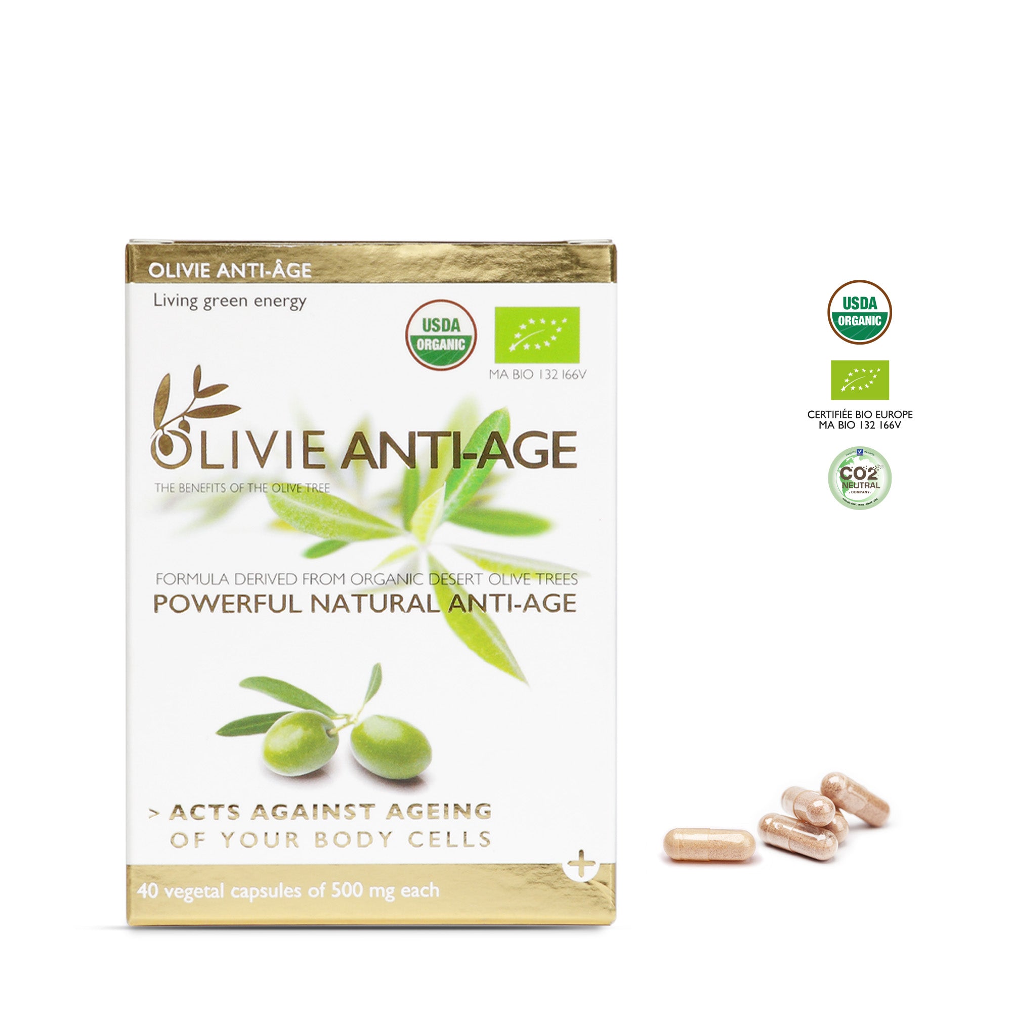 With its powerful polyphenols OLIVIE ANTI-AGE is organic and promotes active rejuvenation of your body cells