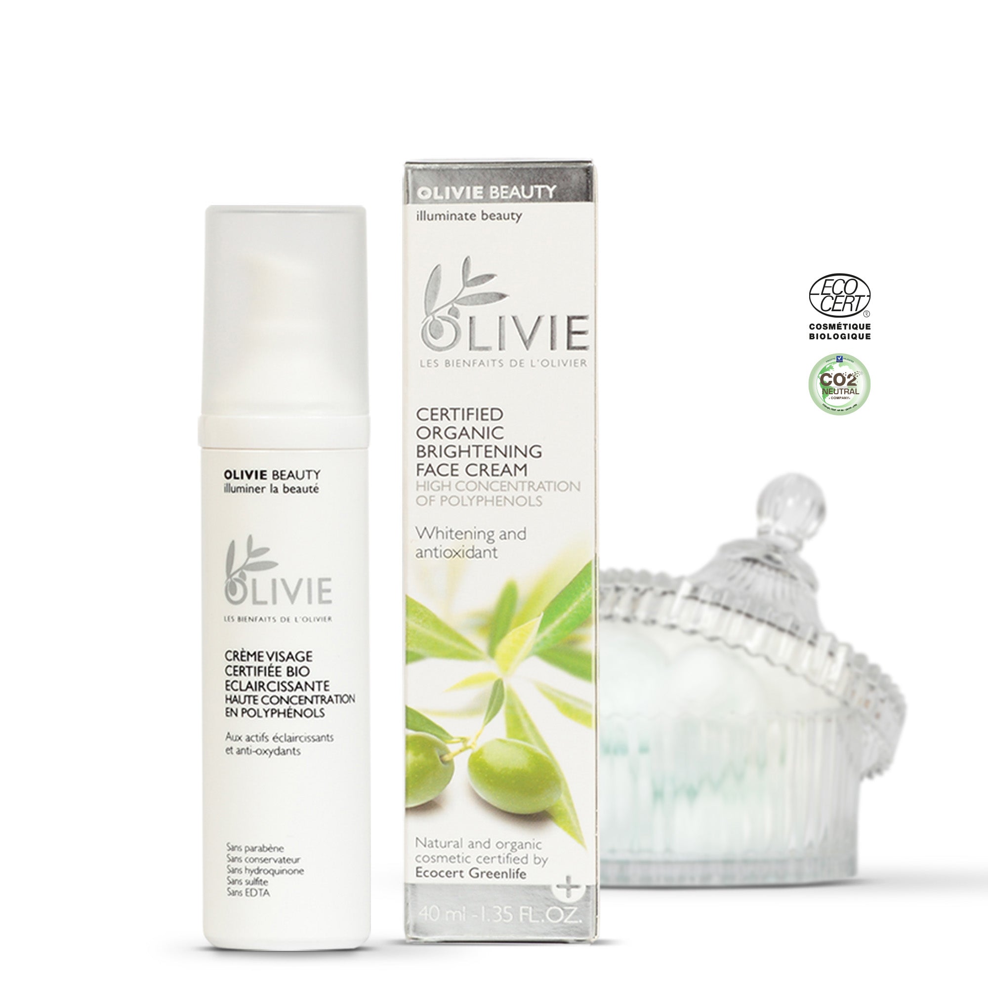 OLIVIE BEAUTY is the ultimate organic certified face cream with high concentration of polyphenols