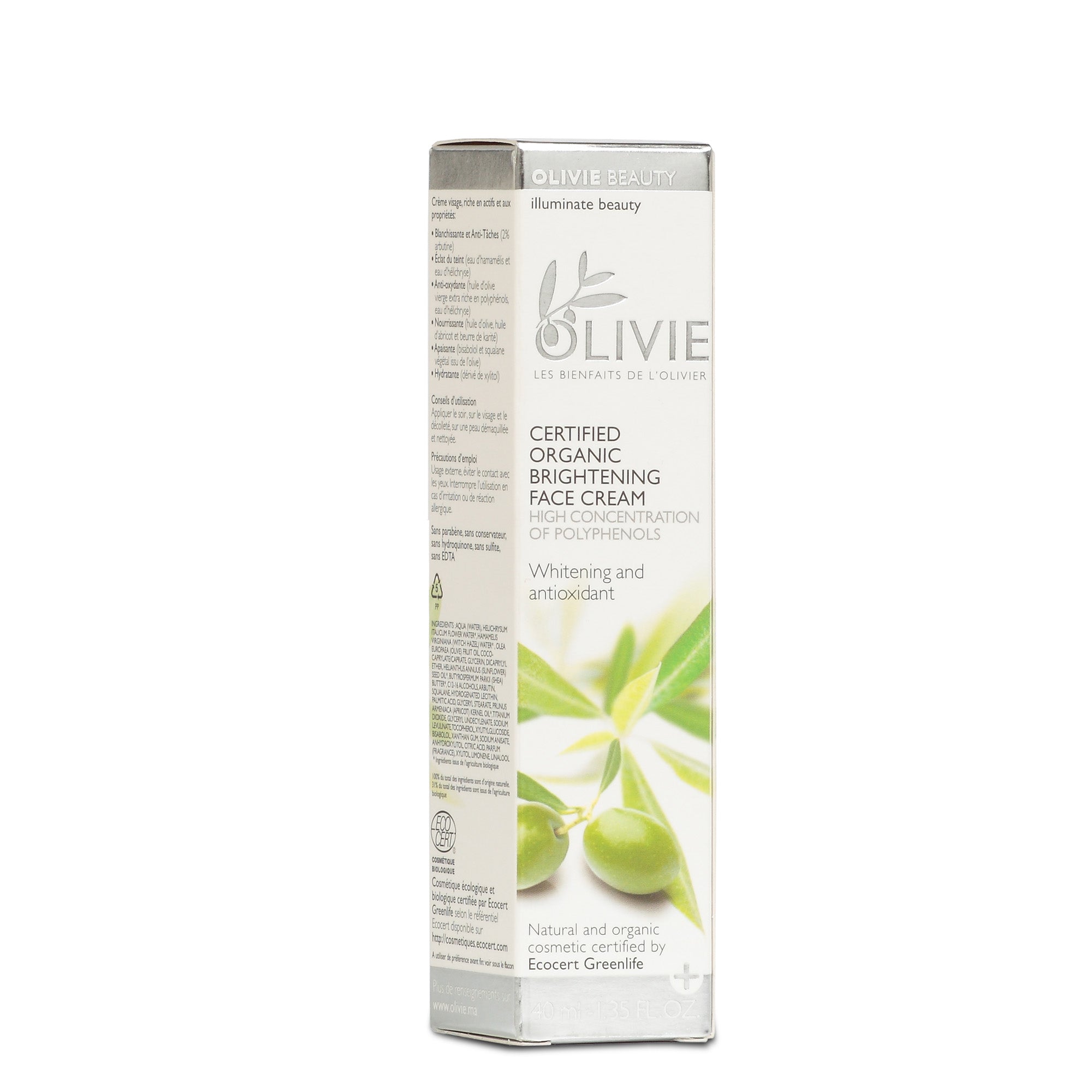 OLIVIE BEAUTY rich polyphenols cream makes the skin younger, brighter with a proven dark spot corrector