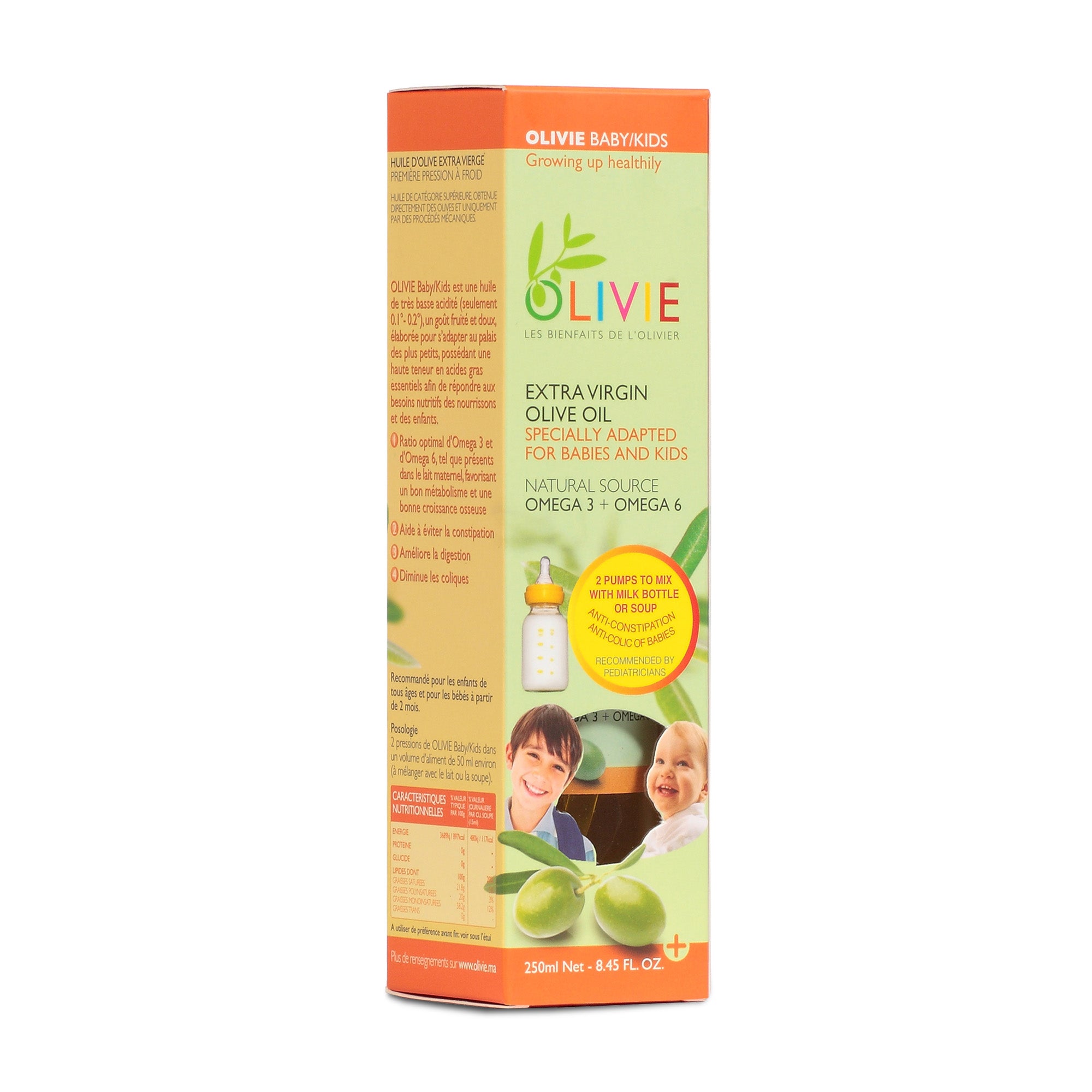 OLIVIE Baby/Kids is an organic extra virgin olive oil for the little ones! Reduces babies colic